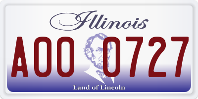 IL license plate A000727