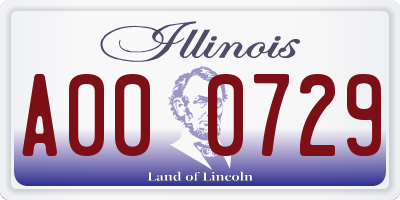 IL license plate A000729