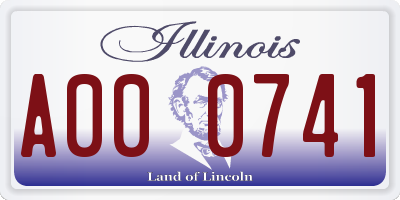 IL license plate A000741
