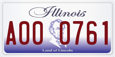 IL license plate A000761