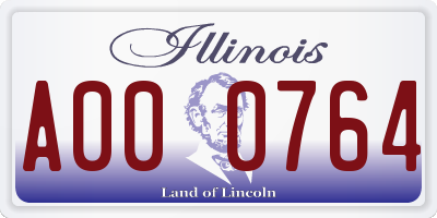 IL license plate A000764