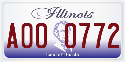 IL license plate A000772