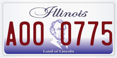 IL license plate A000775