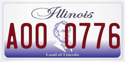 IL license plate A000776