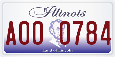 IL license plate A000784