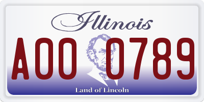 IL license plate A000789