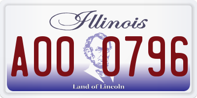 IL license plate A000796