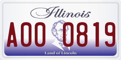 IL license plate A000819