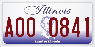 IL license plate A000841