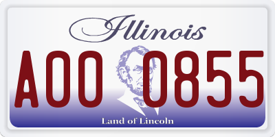 IL license plate A000855