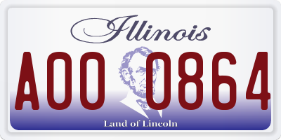IL license plate A000864