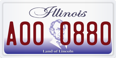 IL license plate A000880