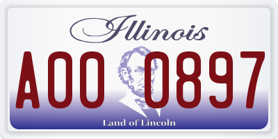 IL license plate A000897