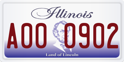 IL license plate A000902