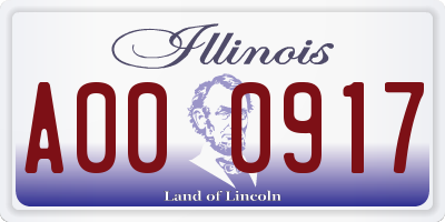 IL license plate A000917