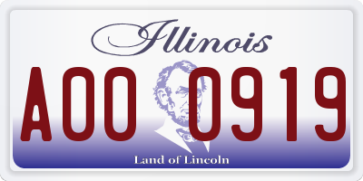 IL license plate A000919