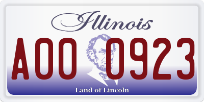 IL license plate A000923