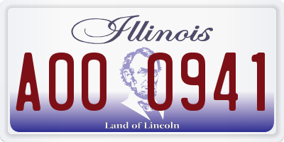 IL license plate A000941