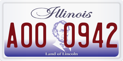 IL license plate A000942