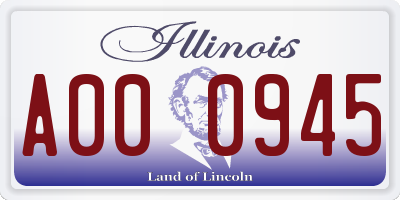 IL license plate A000945