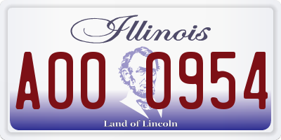 IL license plate A000954