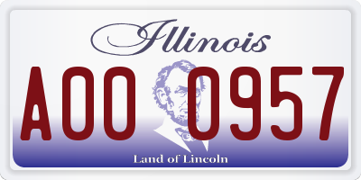 IL license plate A000957