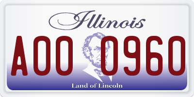 IL license plate A000960