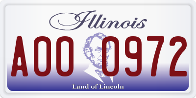 IL license plate A000972
