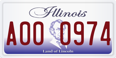IL license plate A000974