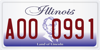 IL license plate A000991