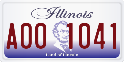 IL license plate A001041