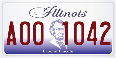 IL license plate A001042