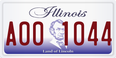 IL license plate A001044