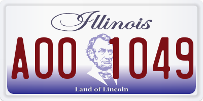 IL license plate A001049