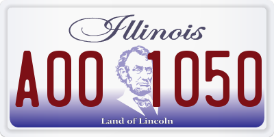 IL license plate A001050