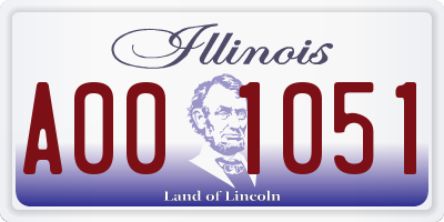 IL license plate A001051
