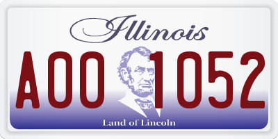 IL license plate A001052