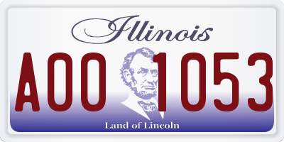 IL license plate A001053