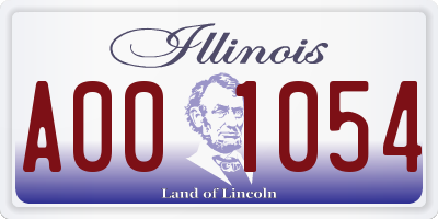 IL license plate A001054