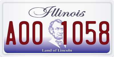 IL license plate A001058
