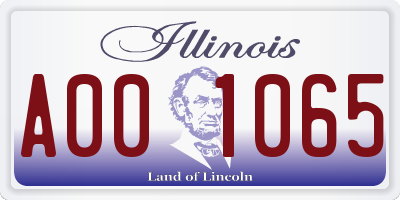 IL license plate A001065