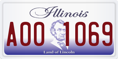 IL license plate A001069