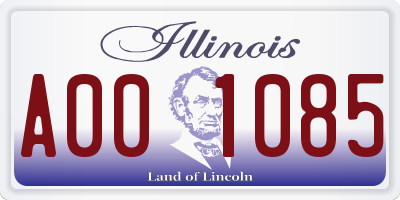 IL license plate A001085