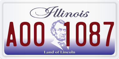 IL license plate A001087