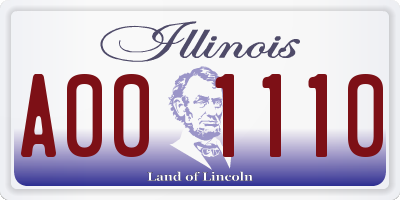 IL license plate A001110