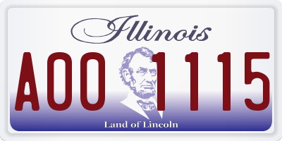 IL license plate A001115