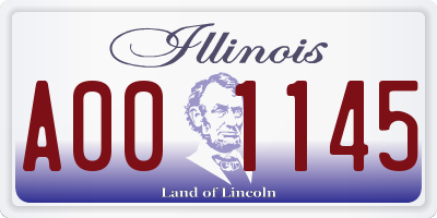 IL license plate A001145