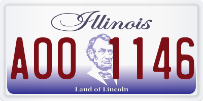 IL license plate A001146
