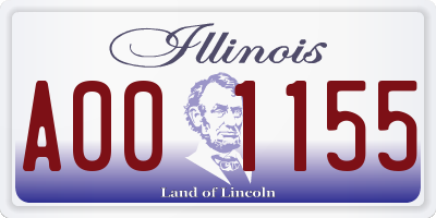 IL license plate A001155