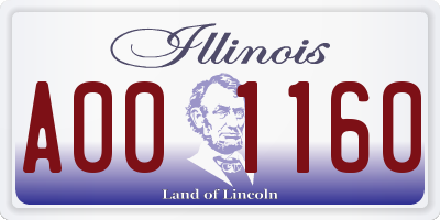 IL license plate A001160